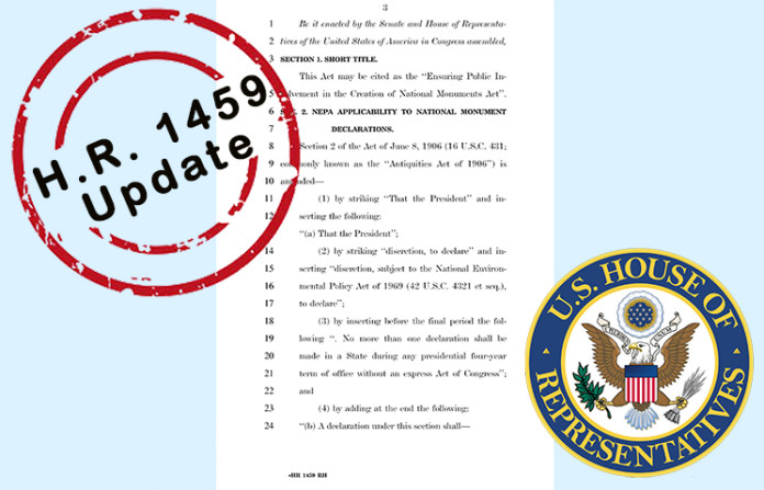 HR 1459 Update after Vote in the House