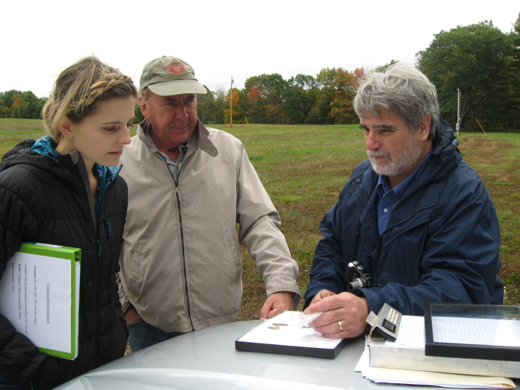 Art Spiess explaining the lay of the land to President Mark Michel and Field Representative Kelley Berliner.