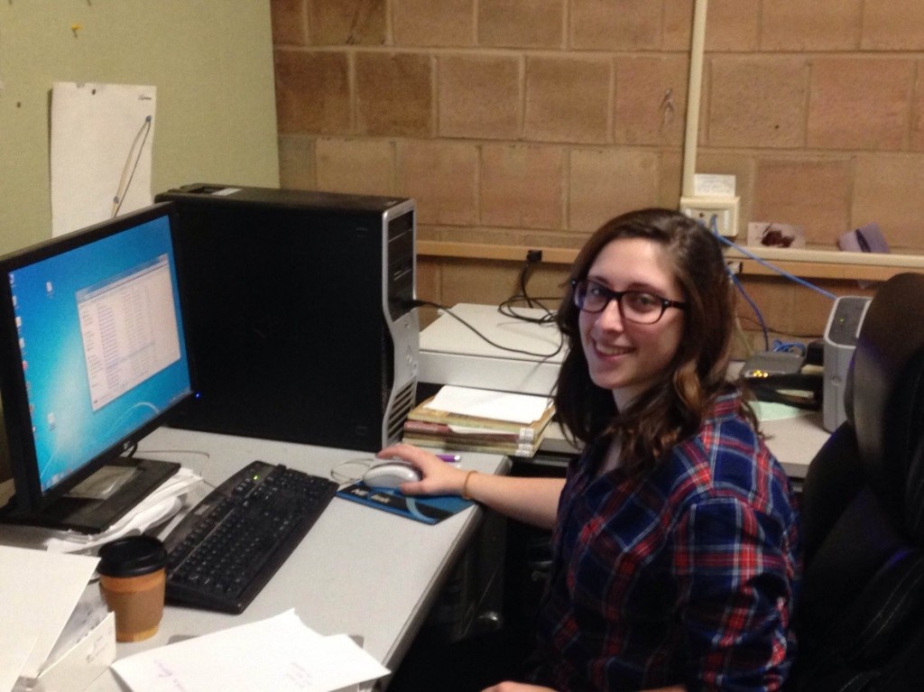 Sarah Hoffman researching archaeological sites for our Eastern Office