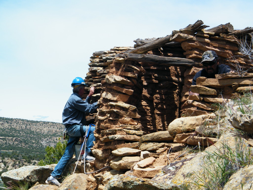 Team member Working on the Garcia Canyon Preservation Project for the Archaeological Conservancy.