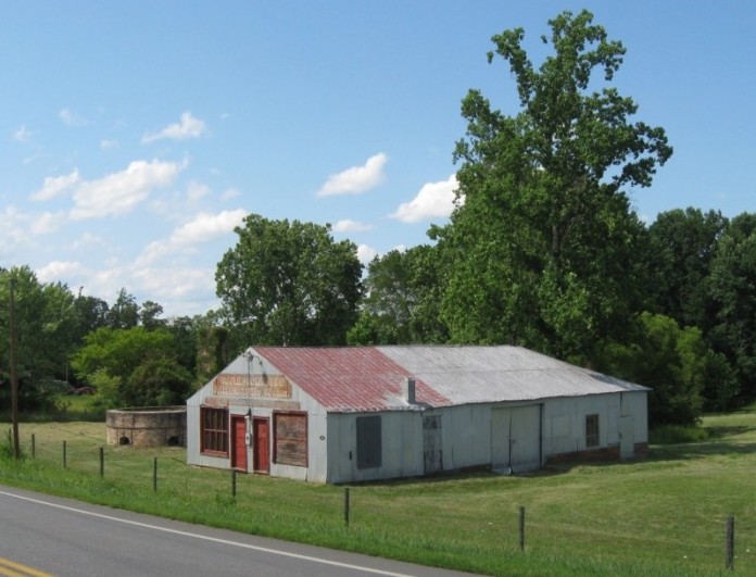 The Pamplin Pipe Factory Archaeological Preserve as it looks today. The original factory building burned in the early 1920s but remains preserved beneath the current structure.