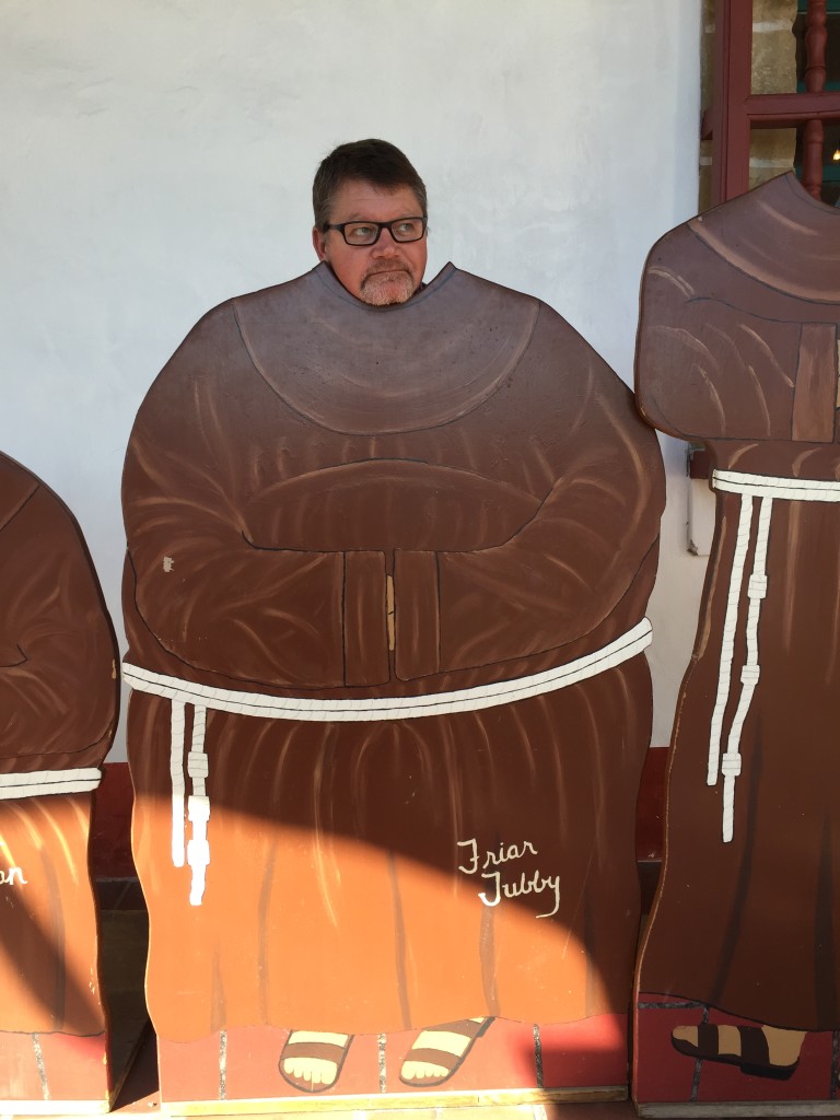 Having Fun Western Regional Director Cory Wilkins posing as Friar Tubby