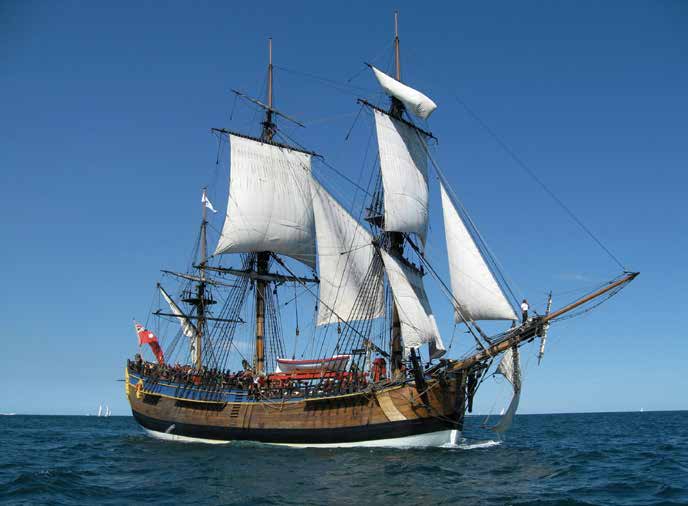 A full-size, seaworthy replica of HMS Endeavour is based at the Australian National Maritime Museum in Sidney. Credit: Australian National Maritime Museum.
