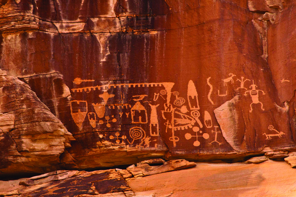 Former President Barack Obama designated Gold Butte a national monument to protect spectacular rock art panels like this one. There are people who opposed Obama’s action. Credit: Kurt Kuznicki/Friends Of Nevada Wilderness