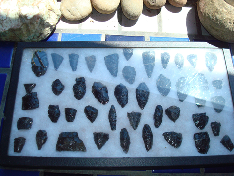 Stone Tools and Points found on the surface at the Terrarium sites.