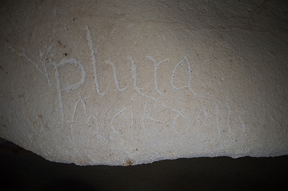 This Latin inscription translates as “God made many things.” Credit: Jago Cooper and Alice Samson
