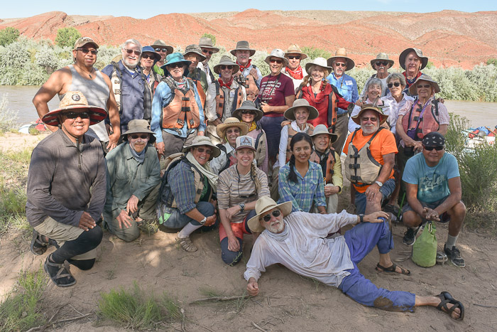 Group Photo of the 2017 San Juan River Conservancy's Trip. Photo by David Noble.