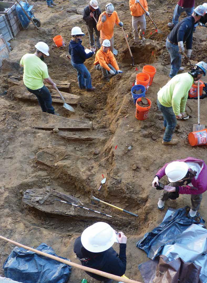 A team of archaeologists and volunteers excavate the site in March. Credit: Mütter Research Institute
