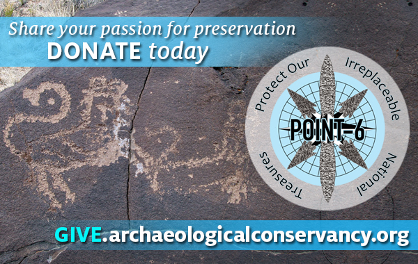 The Archaeological Conservancy is excited to announce the launch of the crowdfunding campaign for the POINT-6 Program (Protect Our Irreplaceable National Treasures)