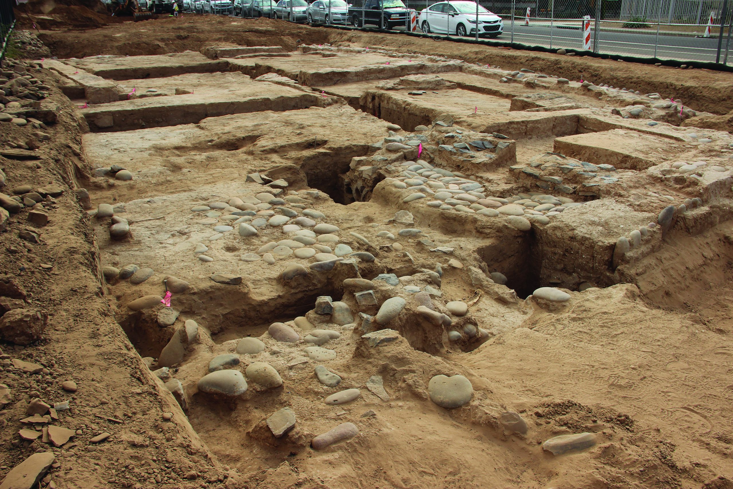 photo showing an open archaeological excavation